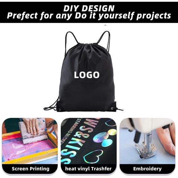 Customizable Lightweight Drawstring Backpack Set - Perfect for Gym & Travel - Picture 5 of 7
